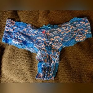Victoria's Secret Blue Laces Thong Size S
